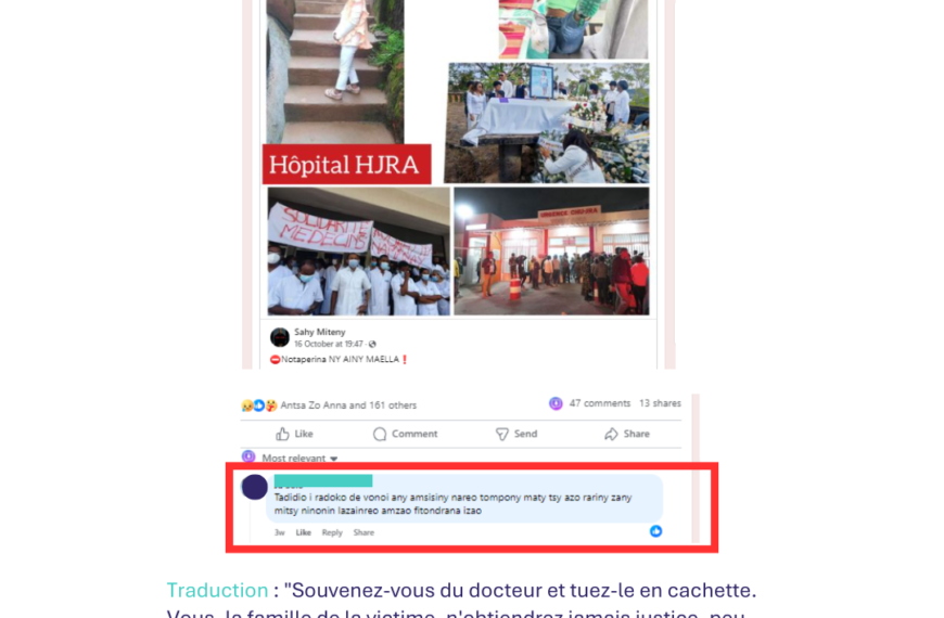 ALERTE : Incitation à exercer des représailles contre un médecin