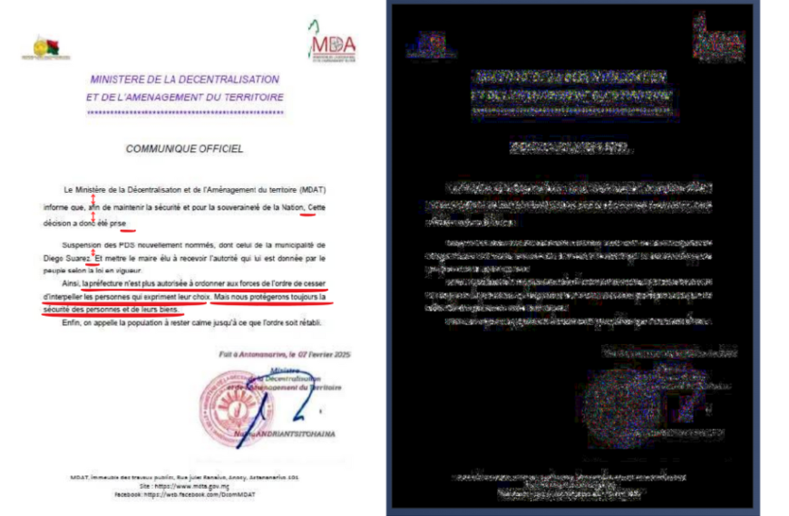 L’analyse ELA pour décrypter le présumé communiqué relatif à la suspension de la nomination du PDS de Diego Suarez