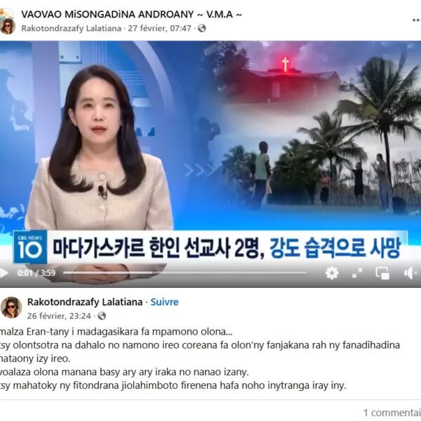 Des personnes affiliées au régime malgache impliquées dans le meurtre de missionnaires coréens. FAUX