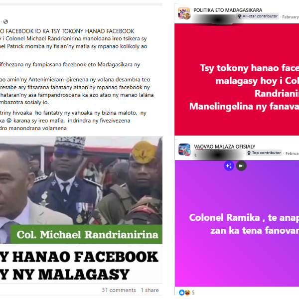 Détournement de propos et images manipulées : le Colonel Michaël Randrianirina et le Premier ministre face aux rumeurs sur Facebook