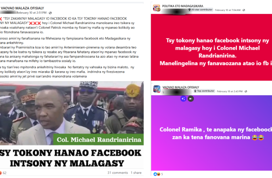 Détournement de propos et images manipulées : le Colonel Michaël Randrianirina et le Premier ministre face aux rumeurs sur Facebook