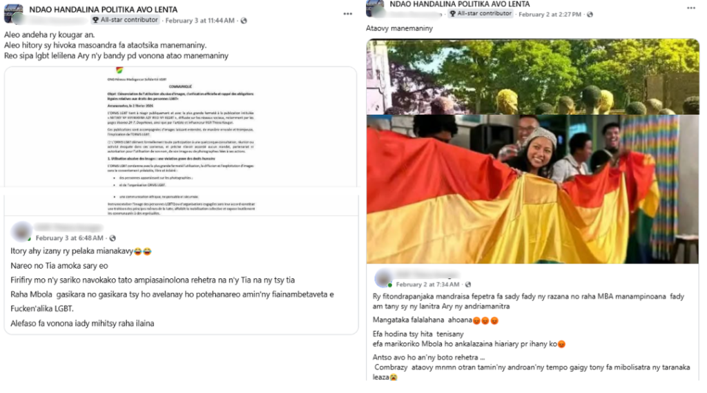 Alerte : Discours homophobe et incitation à la violence contre la communauté LGBT+ à Madagascar