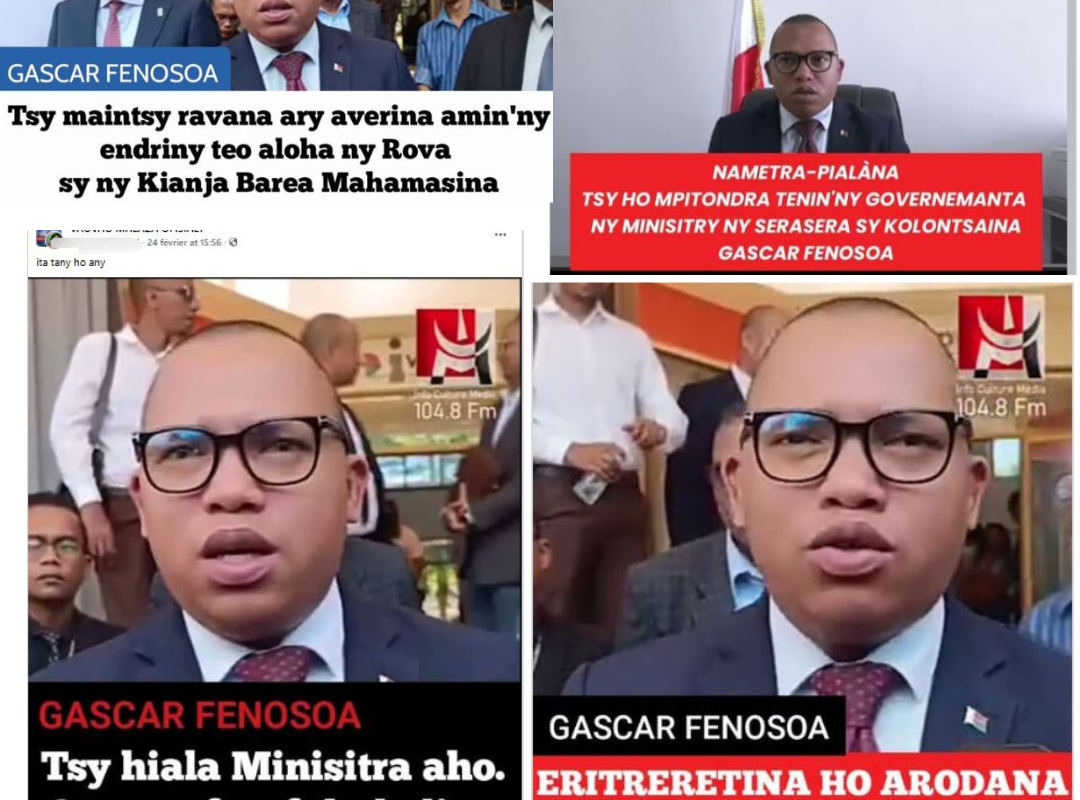 Des publications virales attribuent de faux propos au ministre Gascar Fenosoa