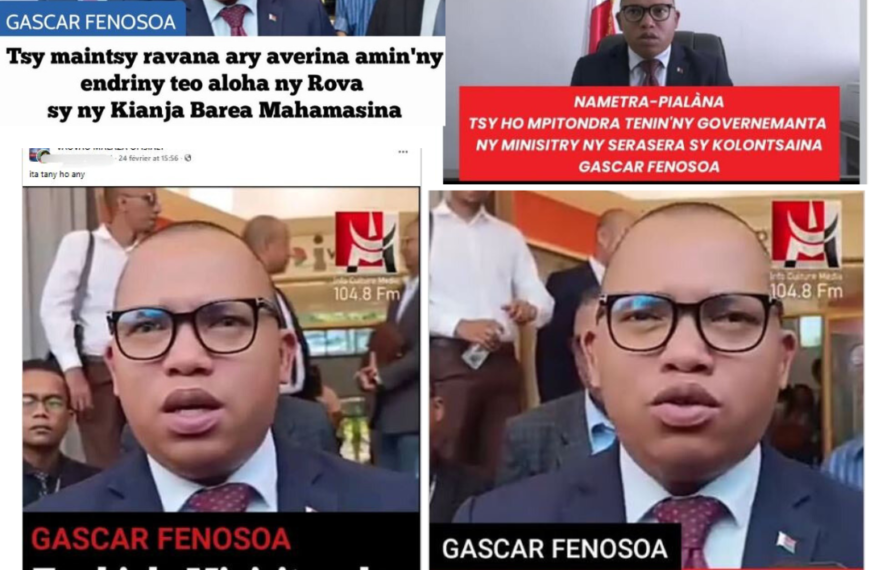 Des publications virales attribuent de faux propos au ministre Gascar Fenosoa