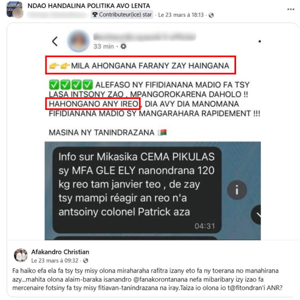 ALERTE : Discours subversif appelant au renversement du pouvoir en place