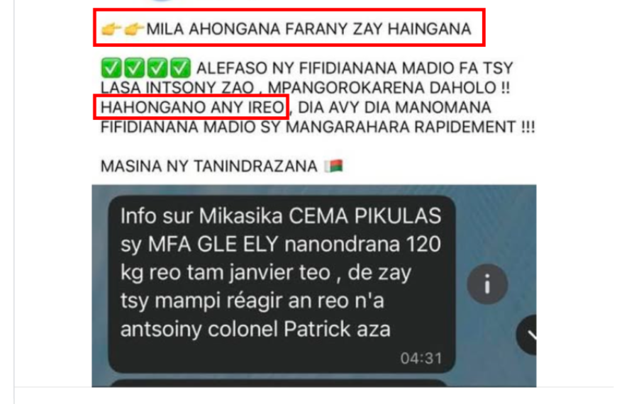 ALERTE : Discours subversif appelant au renversement du pouvoir en place