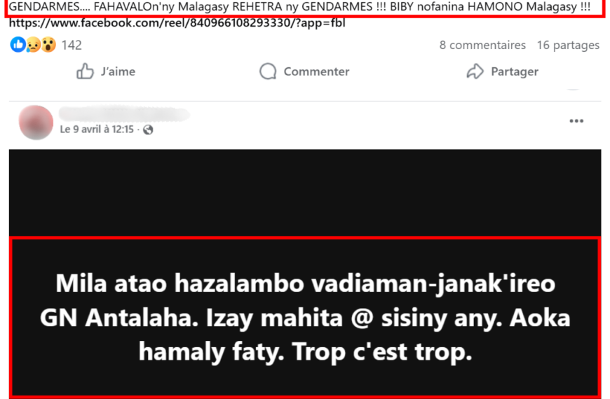 ALERTE : Incitation à la haine et à la violence contre des gendarmes et leur entourage