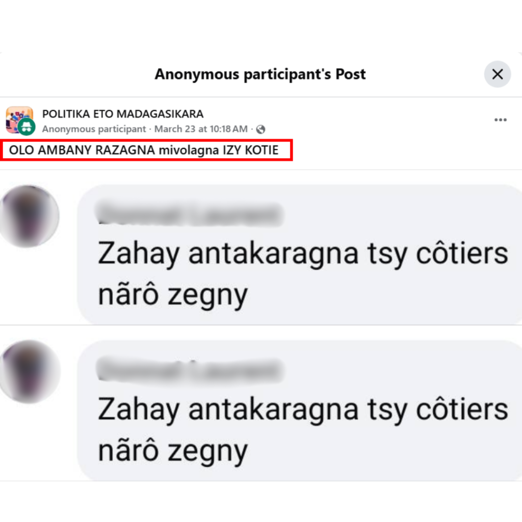 ALERTE : Discours de haine à caractère ethnique et social fondé sur une hiérarchisation des origines