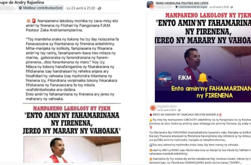 FJKM et Refondation : des publications Facebook amplifient et déforment le message officiel du pasteur Zaka Andriamampianina