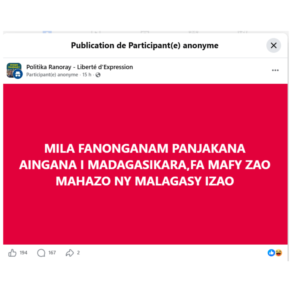 ALERTE : Discours subversif appelant au coup d&rsquo;Etat